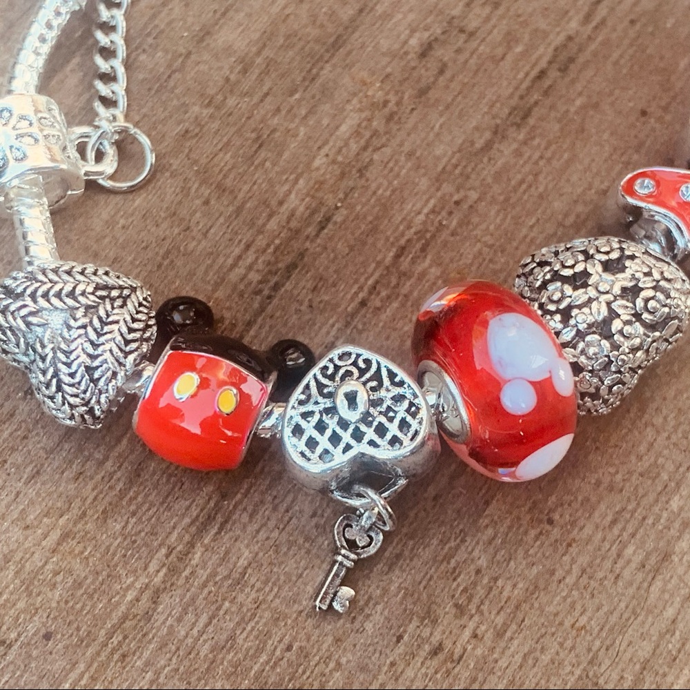 MICKEY & MINNIE KEY ♡ Charms GIFT  Bracelet - Picture 7 of 8